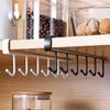 1pcs 6-Hook Coffee Cup Mug Holder Black/White Multi-Function Kitchen Bathroom Household Organizer Storage Hanger with Shelf