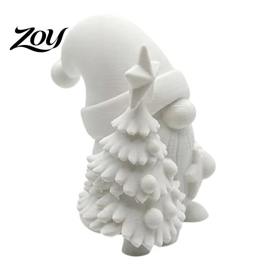 Customizable Christmas Art Projects 3D Printed Gnome Figurine, DIY Paintable Mini Hugging Holiday Home Tabletop Accents Star & Tree, Winter