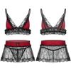 Mens Lingerie Bra Set Ruffles Lace Nightie Dress Sissy Panties Nightwear Crossdress Bra