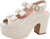Yosuke Women's Ivory Sandals, Sizes 4450047, Sizes 24.0cm-24.5cm