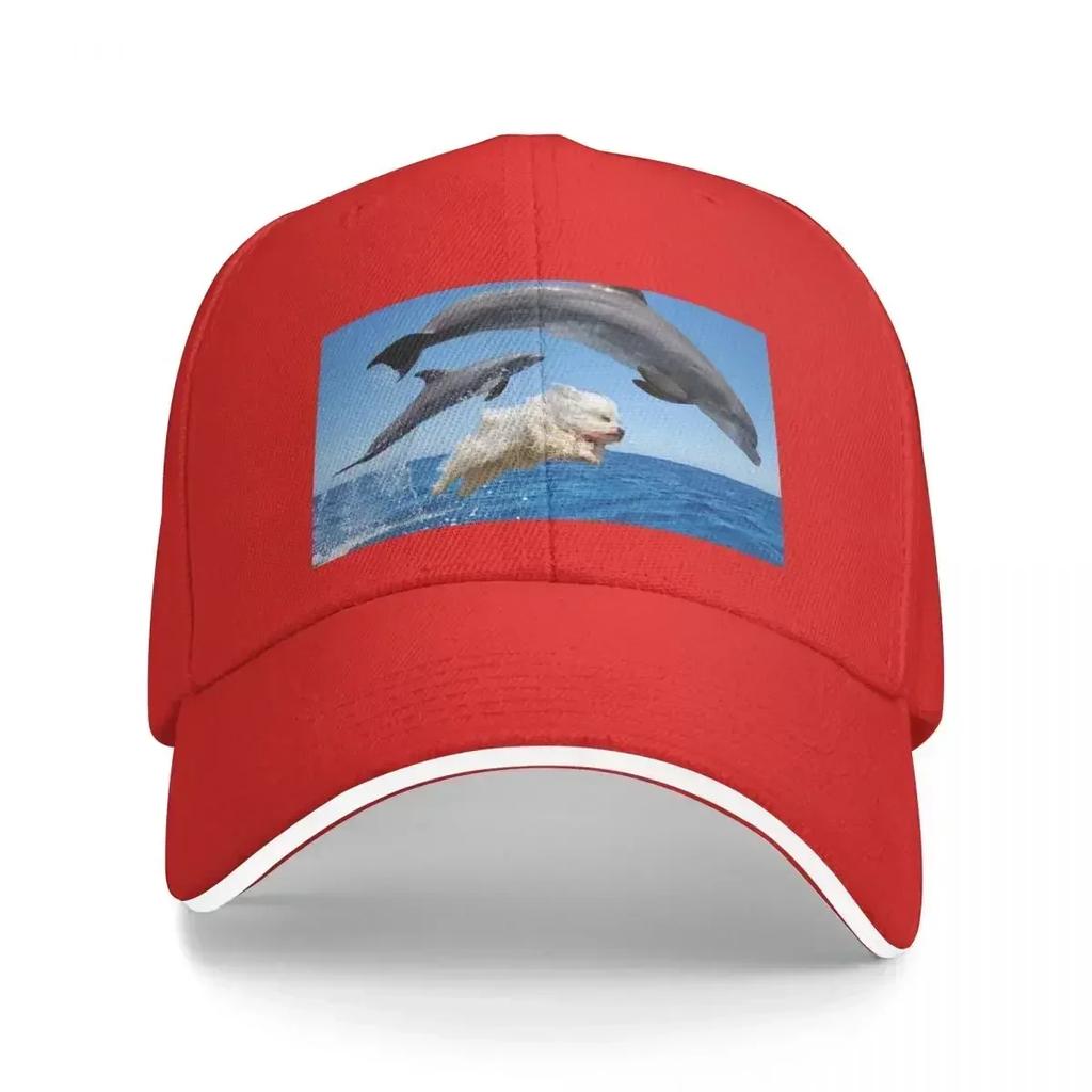 dogs and dolphins Baseball Cap custom Hat New In The Hat Fishing cap Trucker Hats For Unisex Womens