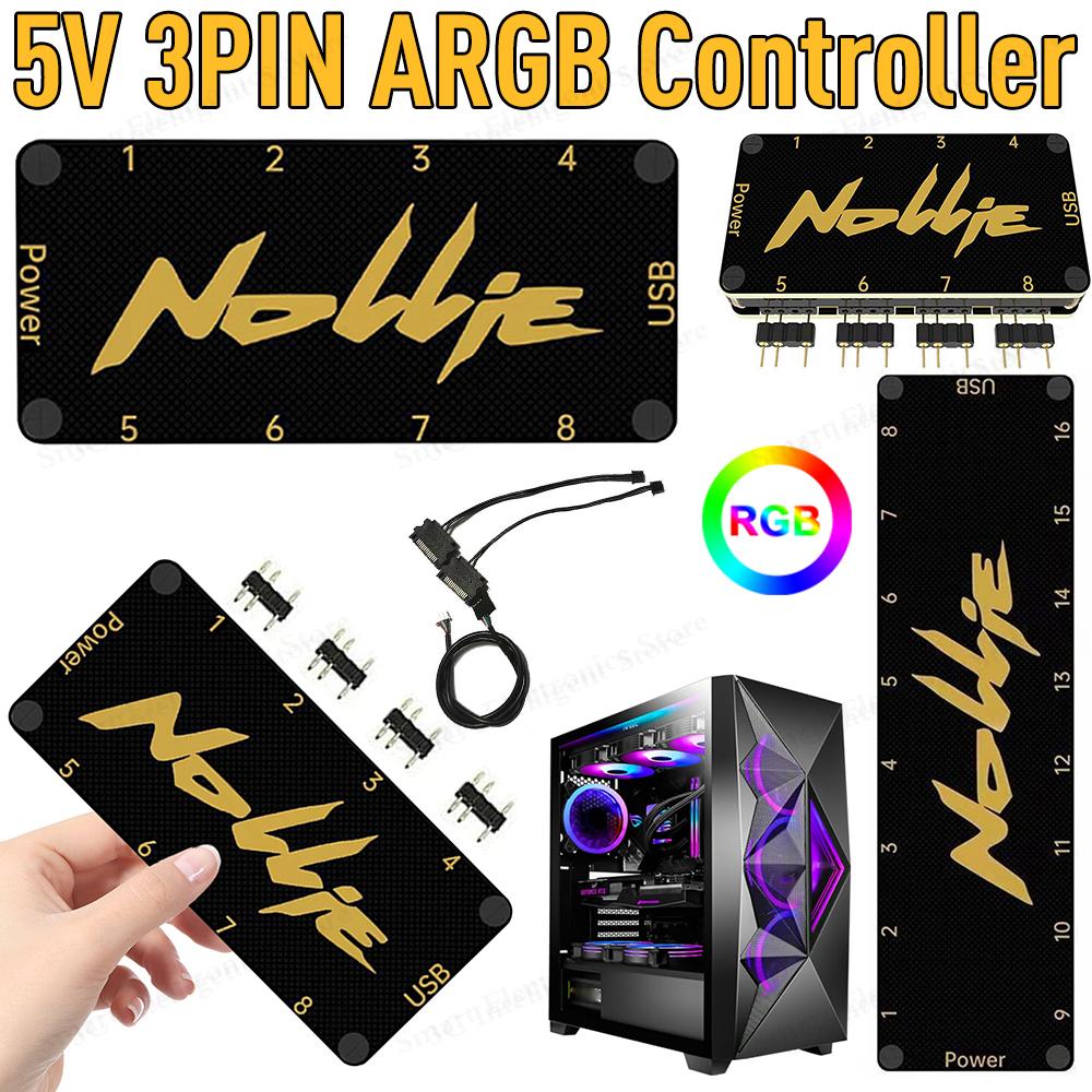 5 В 3-контактный адресуемый ARGB-сплиттер с поддержкой сигнала RGB OpenRGB ARGB Fan HUB Controller SATA Power 8/16 Way Computer Accessories
