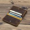 Vintage Crazy Horse Leather Credit Card Holder Wallet Mens Real Cowhide Slim ID VIP Cards Bags Small Change Coins