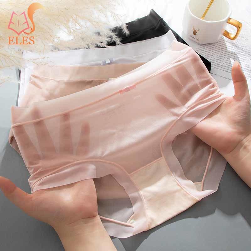Women's Ice Silk Stretch Underwear Seamless Hipster No Show Invisible Bikini Underwear Panties