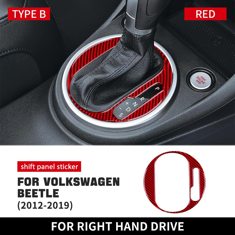 Настоящее мягкое углеволокно для Volkswagen Beetle 2012 2013 2014 2015 2016 2017 2018 2019 Наклейка на панель переключения передач автомобиля Аксессуары