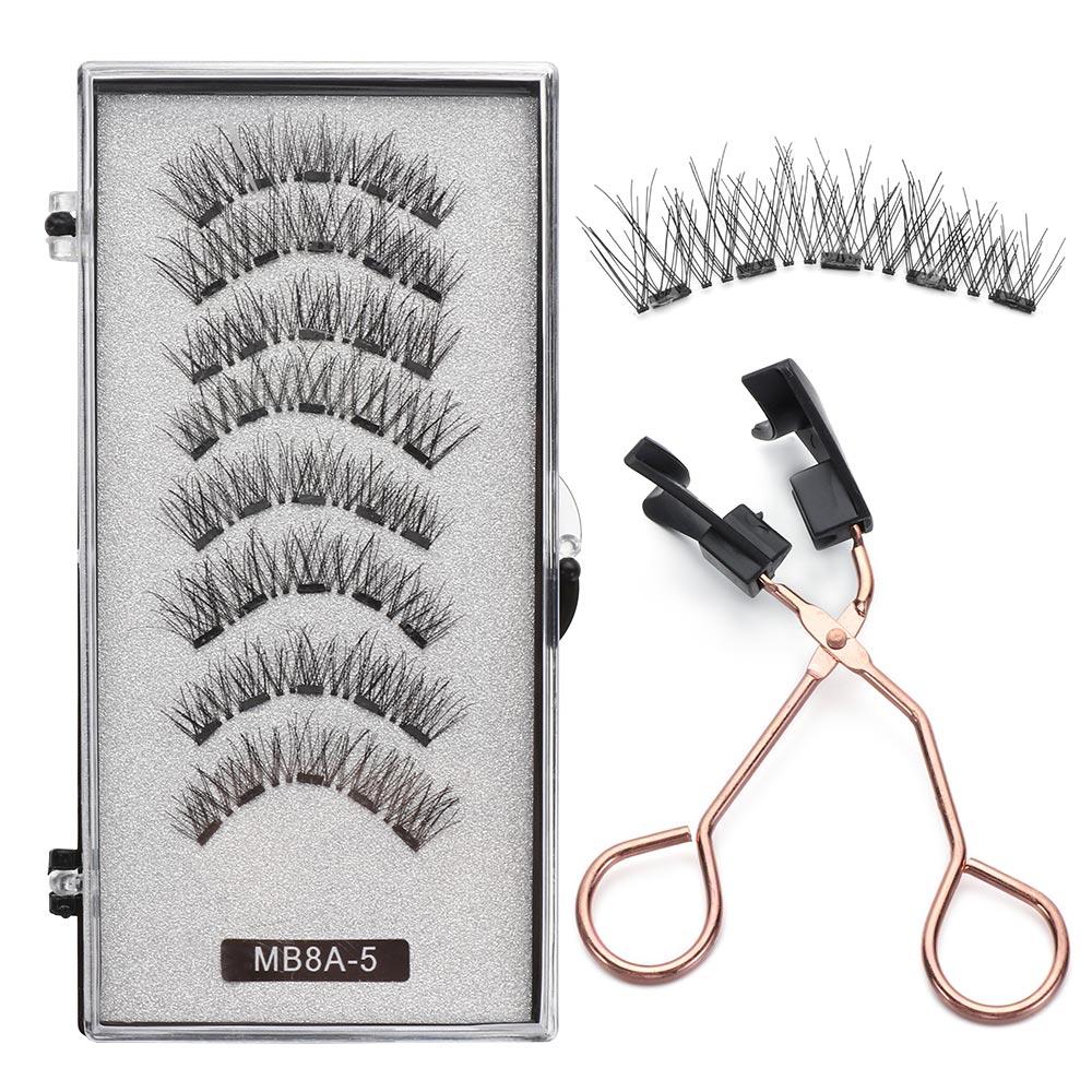 Многоразовые натуральные длинные ресницы без клея, магнитные ресницы, пять магнитов с аппликатором