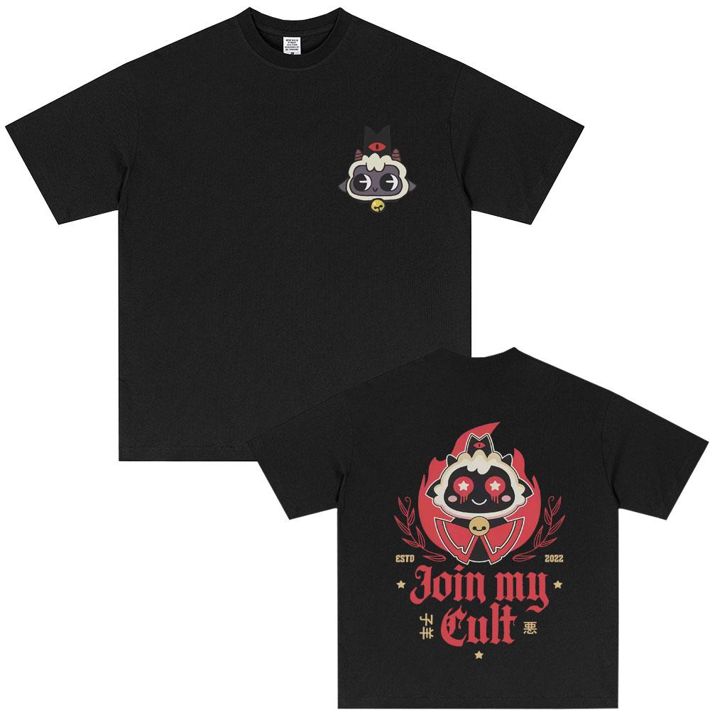 Game Cult of The Lamb Graphic Tshirt Unisex Women Funny Cosplay T Shirts Unisex Casual Soft Cotton Tshirt Male Vintage Streetwear