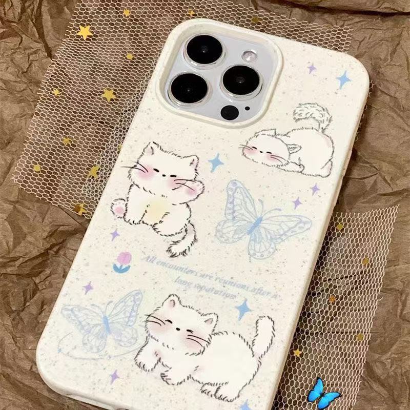 Чехол для телефона Butterfly cat подходит для iphone16pro Apple 15 противоударный 14 мультяшный 13promax новый 12x