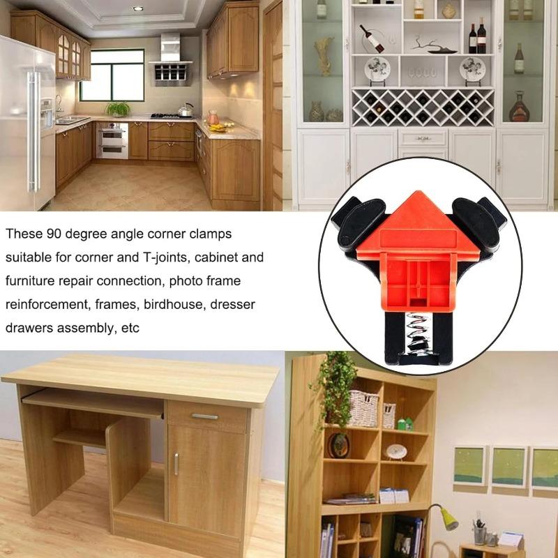 Профессиональный инструмент пружинных зажимов 90 градусов Быстросъемные угловые зажимы для деревообработки для изготовления шкафов, каркасных и плотницких проектов