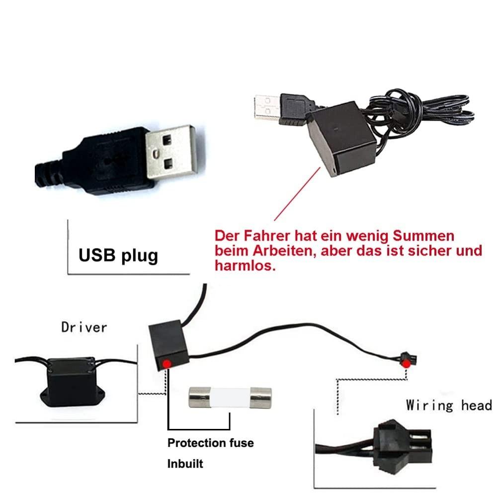 USB EL Wire 10 M/5 M/3 M Flexible Neon Light Tube DC 5V Neon Tube Lights Car Interior Trim Light Strip For Interior Trim Decorative