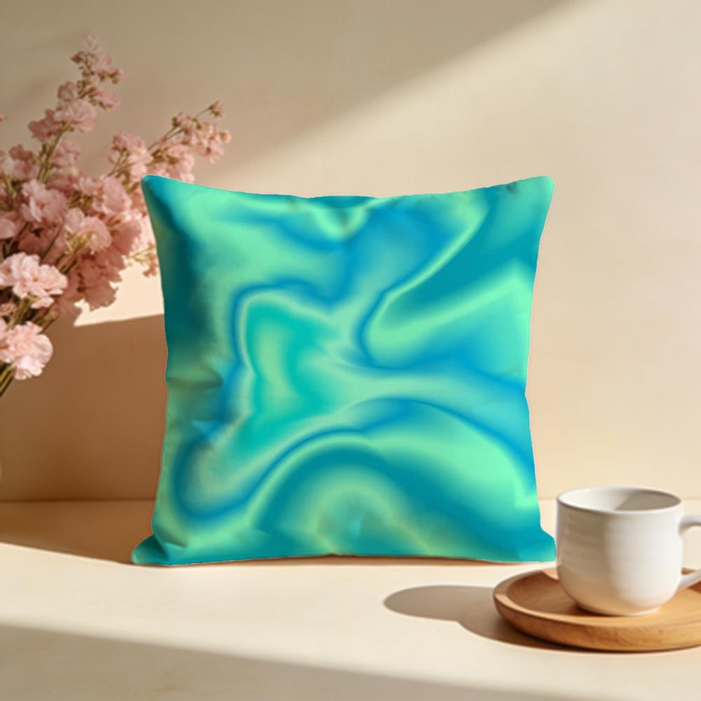 Frosty Blue Liquid Flame Cushion Cover Soft Pillow Cases for Home Bedroom Living Room Sofa
