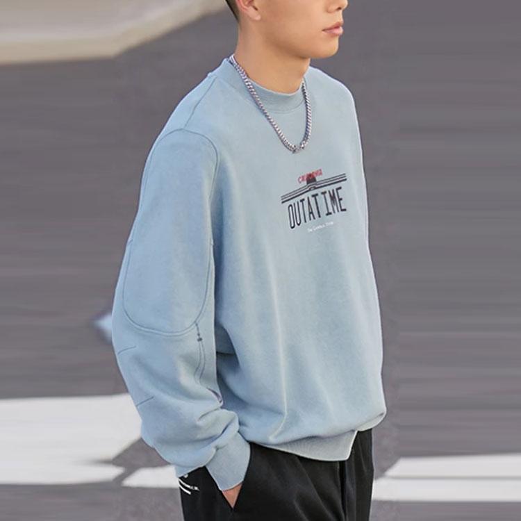 Li Ning X Universal Pictures Back To The Future Series 3D Letter Print Свитер-толстовка унисекс свитшот Синий AWDRA99-3