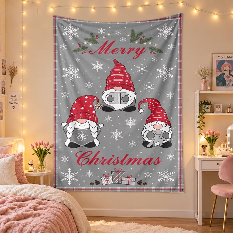 Christmas Printed Tapestry Wall Hanging For Bedroom Living Room Wall Decor Holiday Gift