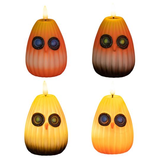 Осенняя Сова Беспламенная Свеча Светодиодный Ночник Работающий от Батареек Мерцающий Свет Свечи Хэллоуин Рождество Домашний Декор