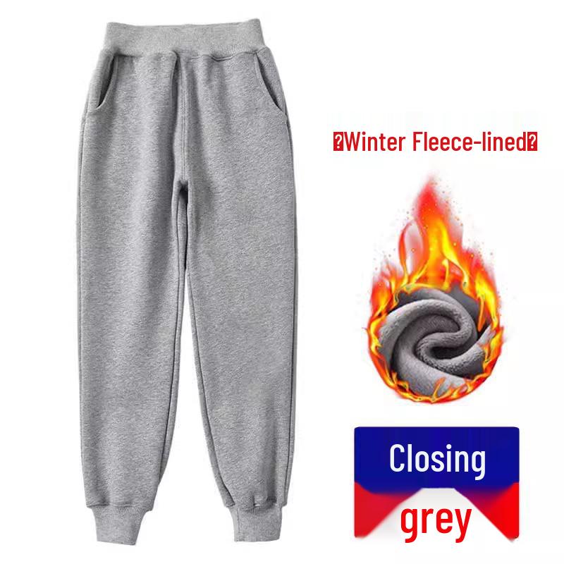 Thickened Velvet Children's Sweatpants: Boys' Sports & Girls' Cotton Trousers for Autumn/Winter, Sizes for Middle & Large Kids