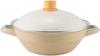 Fuji Enamel Earthenware with Pot, Enamel, Tabletop, 24cm, Lid, IH, Gas, Greige, HD-24.GG