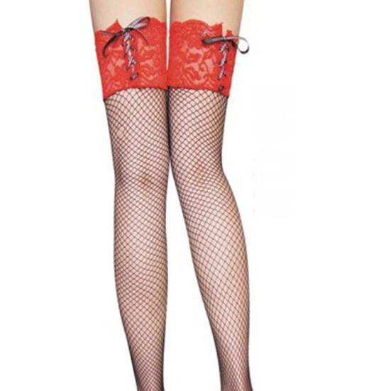 Сексуальные женские кружевные верхние повязки до бедра, высокие чулки в сетку, полые колготки