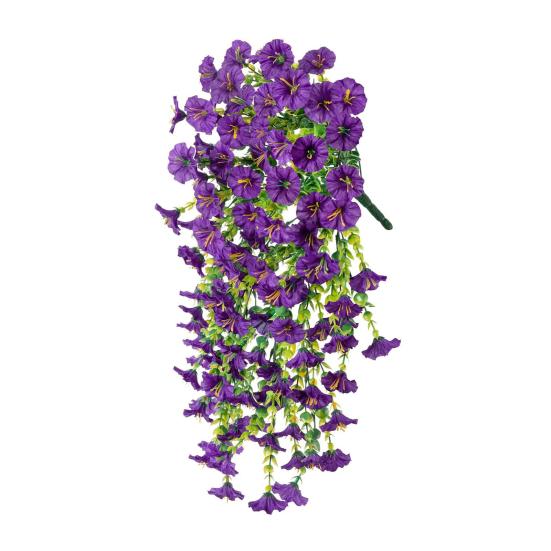 Искусственные подвесные цветы петунии Устойчивые к УФ-лучам Искусственные растения Уличная поддельная петуния в полоску Весенне-летний декор для каминной полки, двери, крыльца, патио