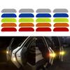 4pcs Rear Open Sign Universal Car Door Stickers Safety Reflective Tape Warning Mark