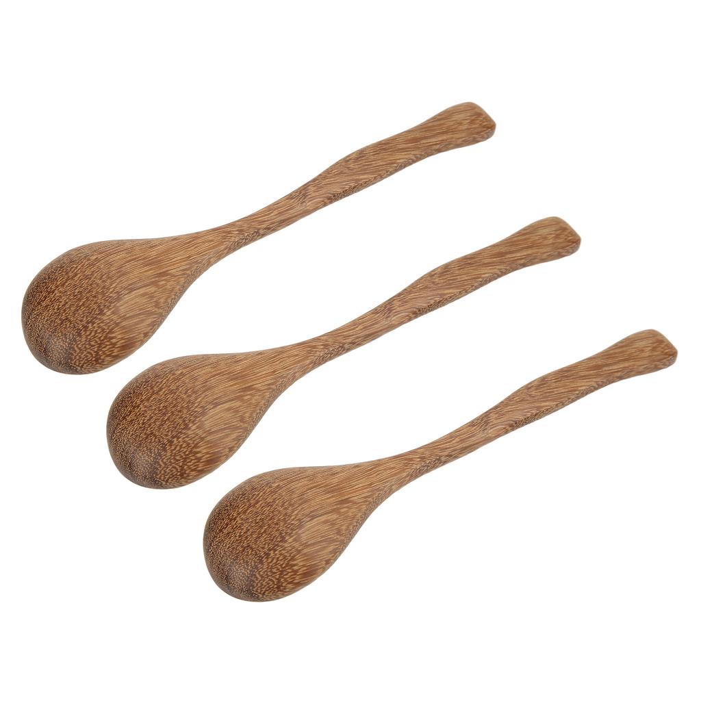 3Pcs Wooden Spoons Smoothing Heat Resistant Light Weight Wood Spoons for Log Style Decoration Daily