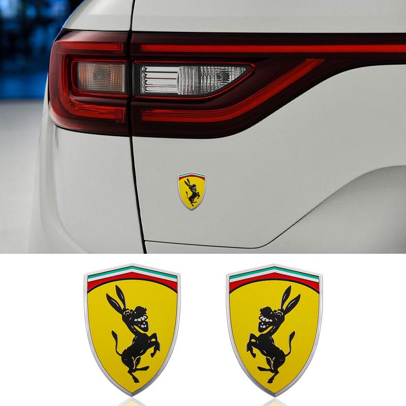 Наклейка Ferrari Donkey из алюминиевого сплава: Автомобильный значок, скрывающий царапины