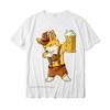 Dabbing Corgi T Shirt Oktoberfest Lederhosen Unisex Prost Beer Tees Faddish Custom Cotton Unisex T Shirt Print