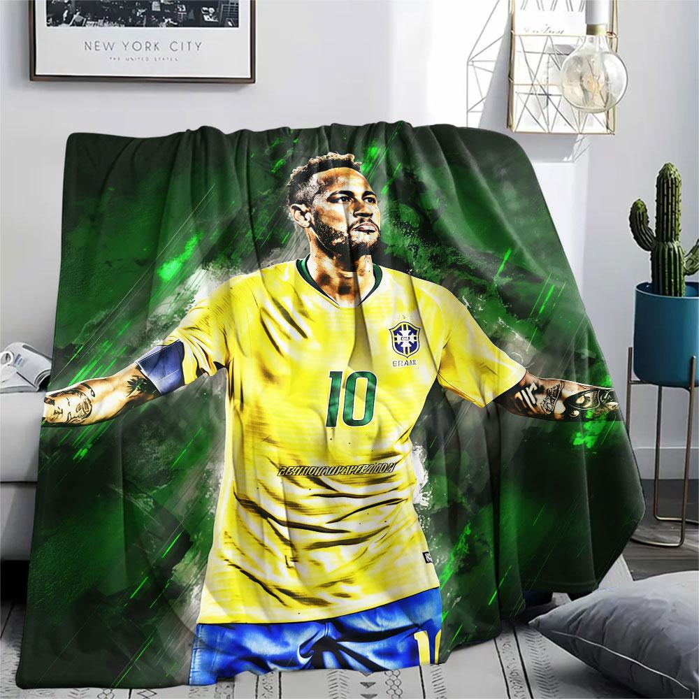 1PC Neymar Patterned Flannel Blanket Suitable For All Seasons for Home Decor Warmth and Comfort Gifts Holiday Present
