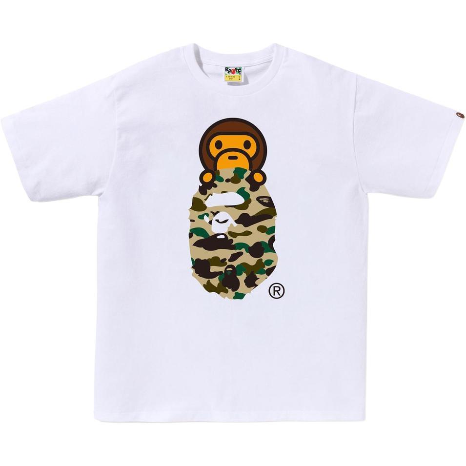Bape Мужская футболка A Bathing Ape с принтом Milo 1st Camo на голове обезьяны 2L30-110-005