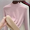 Autumn and Winter Women's Clothing Containing Wool and Silk Bottoming Shirt Women's Inner Heating Fleece Warm Turtleneck Top with Fleece and Thicker