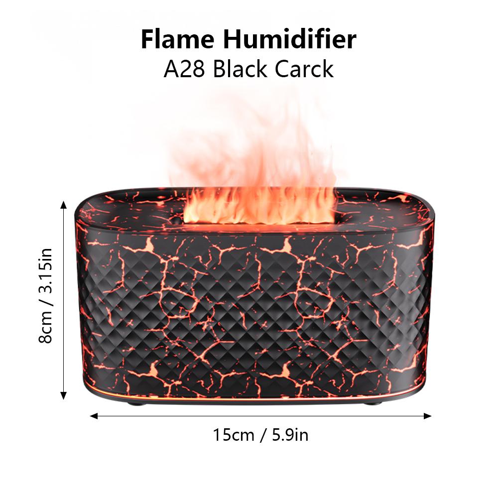 Ультразвуковой диффузор для эфирных масел 2-в-1 и красочные ночные светильники с имитацией пламени, USB-увлажнитель воздуха с мелким распылением для дома, офиса, подарок