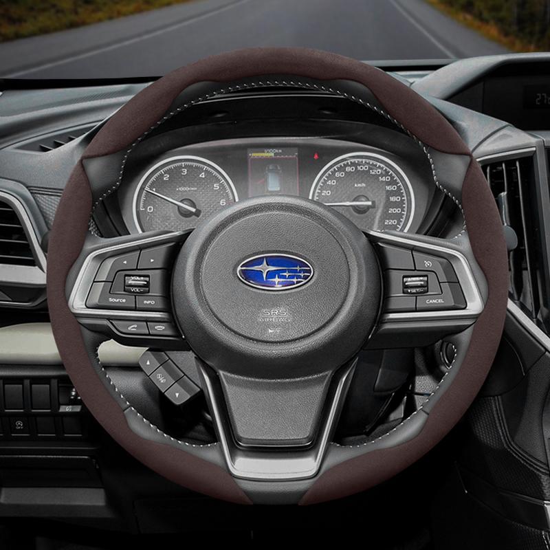 vcxja9 Suitable for Subaru Anti-Slip Buckle Segmented Suede Steering Wheel Cover Suitable for Forester Sh 2009 Impreza Legacy 2014 Levorg Xv 