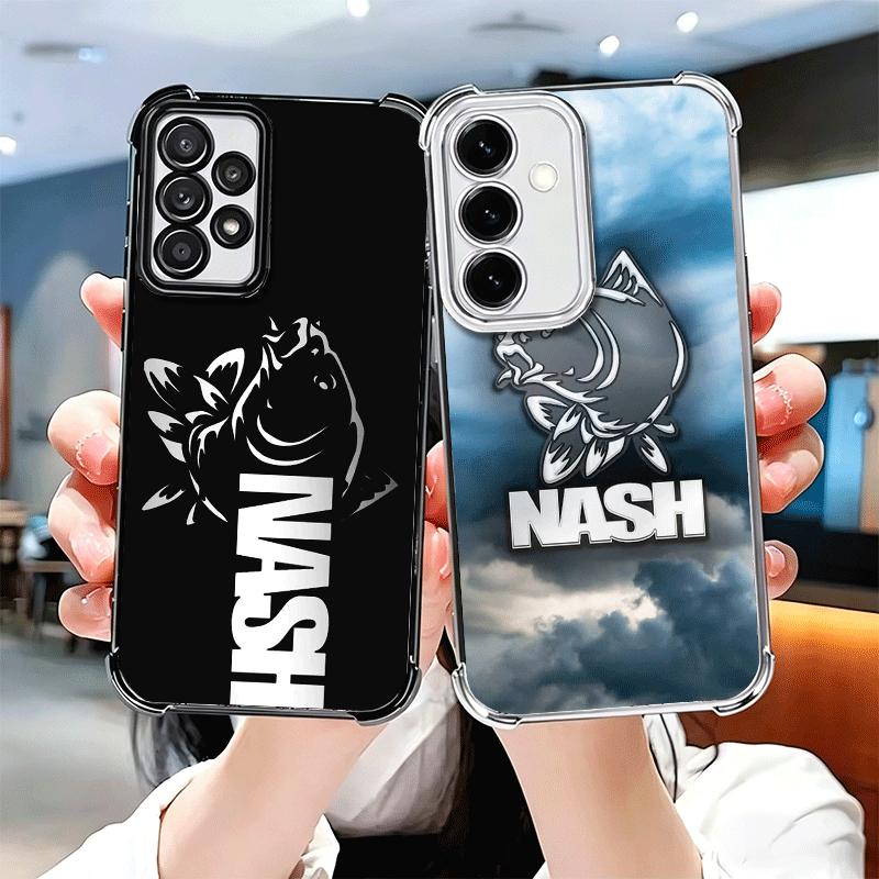 Nash Fishing Fish Mark Plating Phone Case For Samsung A17 A07 A37 A57 A16 A56 A15 A55 A14 A54 A13 A53 A26 A36 A25 A35 A24 A34 A2