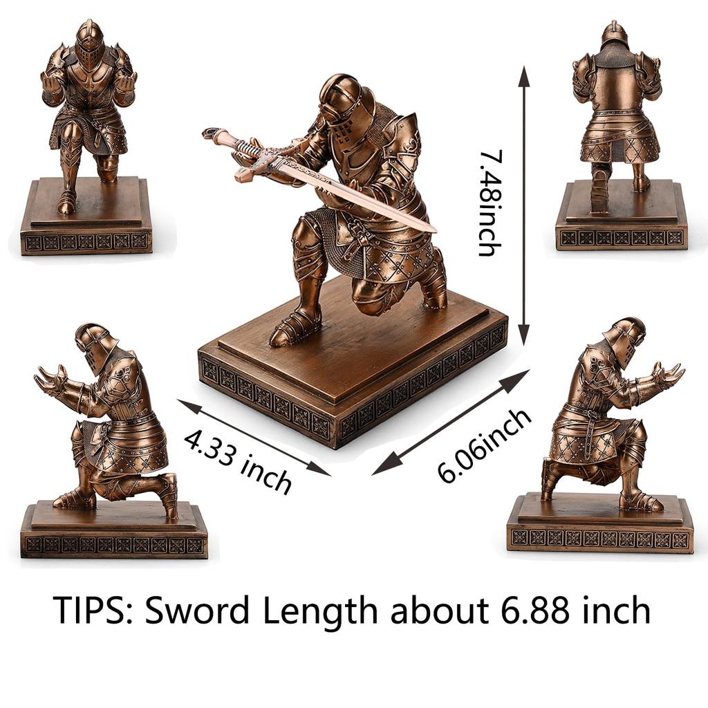 HDMbigmi Kingsguard Knight Pen Holder Pen Stand Desk Organizer and Accessories Resin Pencil Holder Gift with Metal Sword Letter Opener for Office or