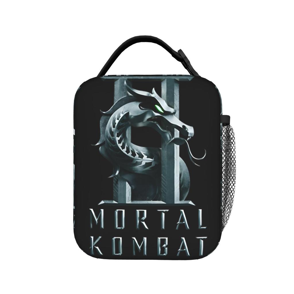Mortal Kombat II Dragon Emblem Tribute Arcade Insulated Lunch Bags Thermal Bag Meal Container Tote Lunch Box Food Storage Bags