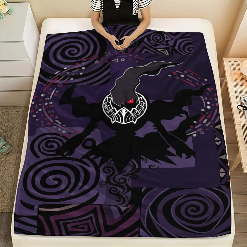 Pocket Monster Flannel Blanket Warm Printed Throw for Bedroom Living Room Sofa Bed Picnic Travel Use All-season Gift-Xin