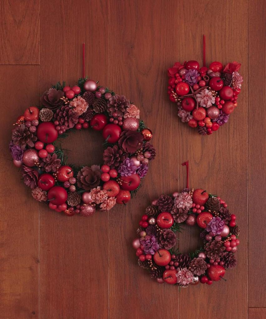 Afternoon Tea Living Wreath JP42 Christmas Wreath Large, Red