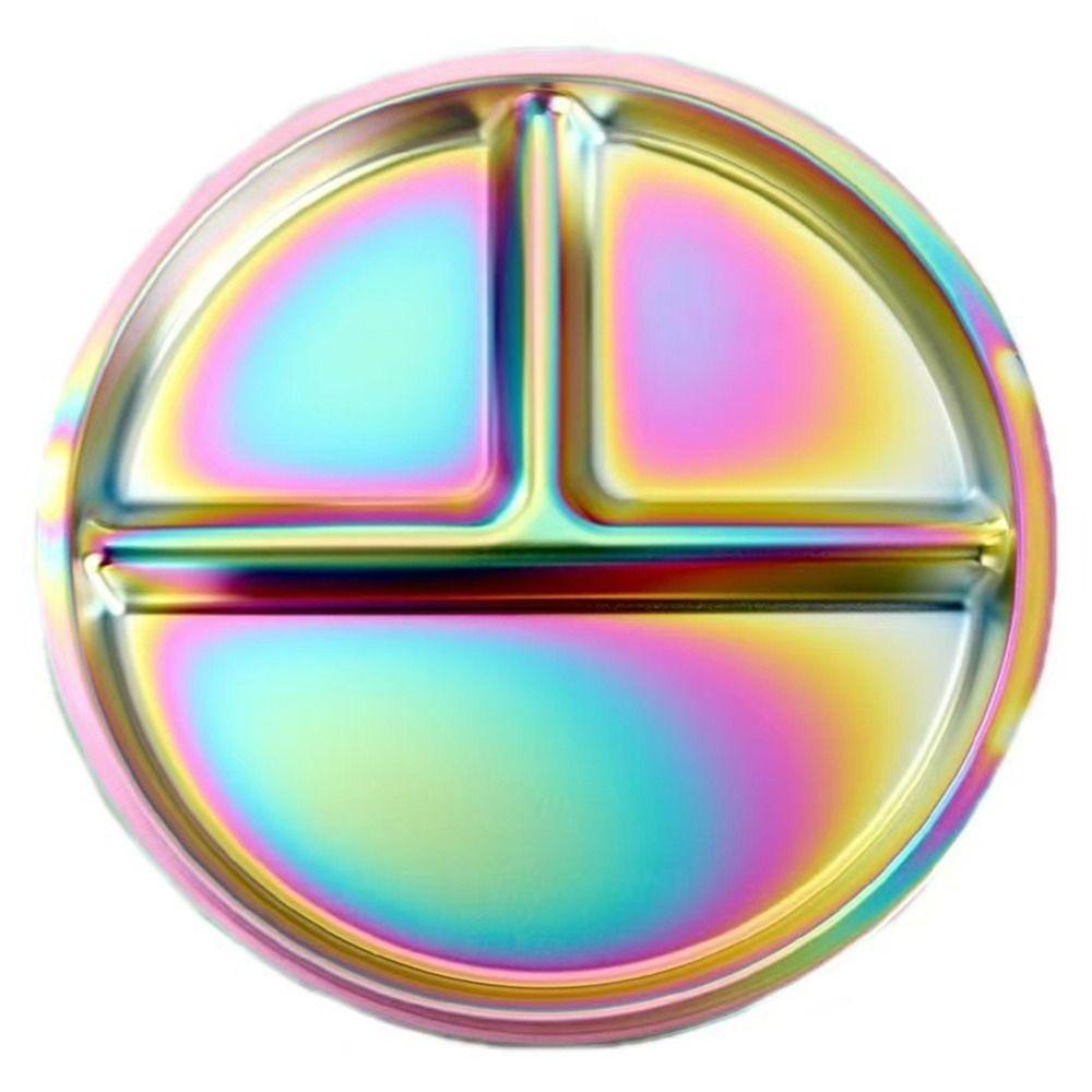 Ослепительная тарелка для контроля порций 304 нержавеющая сталь 3-секционный поднос для еды Взрослые/Дети