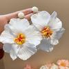 Silver Needle Simulated Flower Drop Earrings Zinc Zinc Alloy Lafite Grass Earrings Flower Earrings  Women