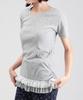WHEN YOU MOVE Asymmetrical Shirred Frill Lace T-Shirt (3 Colors)