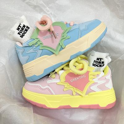 Повседневные белые кеды на платформе, женские кеды для скейтбординга, весенне-осенние новинки, нишевые универсальные кроссовки для бега и спорта, женские