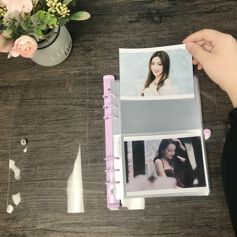 Прозрачный А5 рефилл для альбома для карточек и фотографий на 6 отверстий, страницы с 4 карманами для журналов, большие внутренние страницы 5 дюймов.