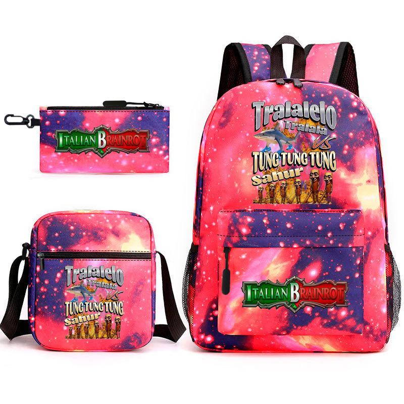Shanhaijing Backpack, Student Schoolbag, Shoulder Bag, Pencil Bag, Three-Piece Set