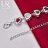 925 Sterling Silver Heart-shaped Inlaid Multi-color AAA Zircon Bracelet Fashionable Wedding Jewelry