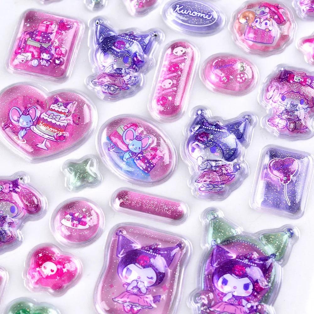 Желейная наклейка Игрушка DIY Кристальная Декорация 3D Наклейка Sanrio Hellokitty Black Beauty Melody Мультяшная Тема Детское Искусство и Поделки