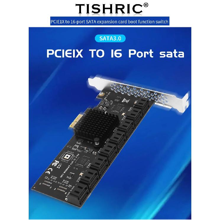 PCIE Sata 1X To 2/6/10/16 Ports SATA3.0 PCI-E Expansion Card Adapter PCI Express Multiplier PCIE3.0 Sata Controller Add On Cards