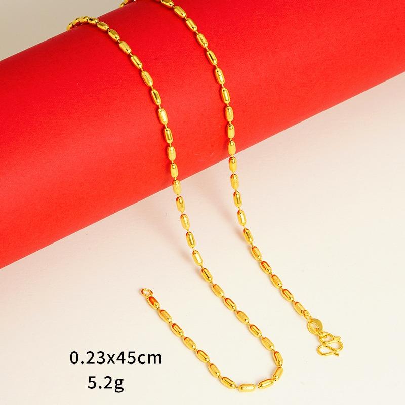Ювелирные изделия из золотого песка для женщин, долговечная стойкость цвета, высококачественные аксессуары для ключичной цепи Niche, имитация золотой цепи