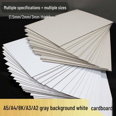Картон А4/А5 и А2/А3 серо-белый, толщина 1,5 мм и 2-3 мм, студенческая подложка для цветной бумаги и живописи гуашью