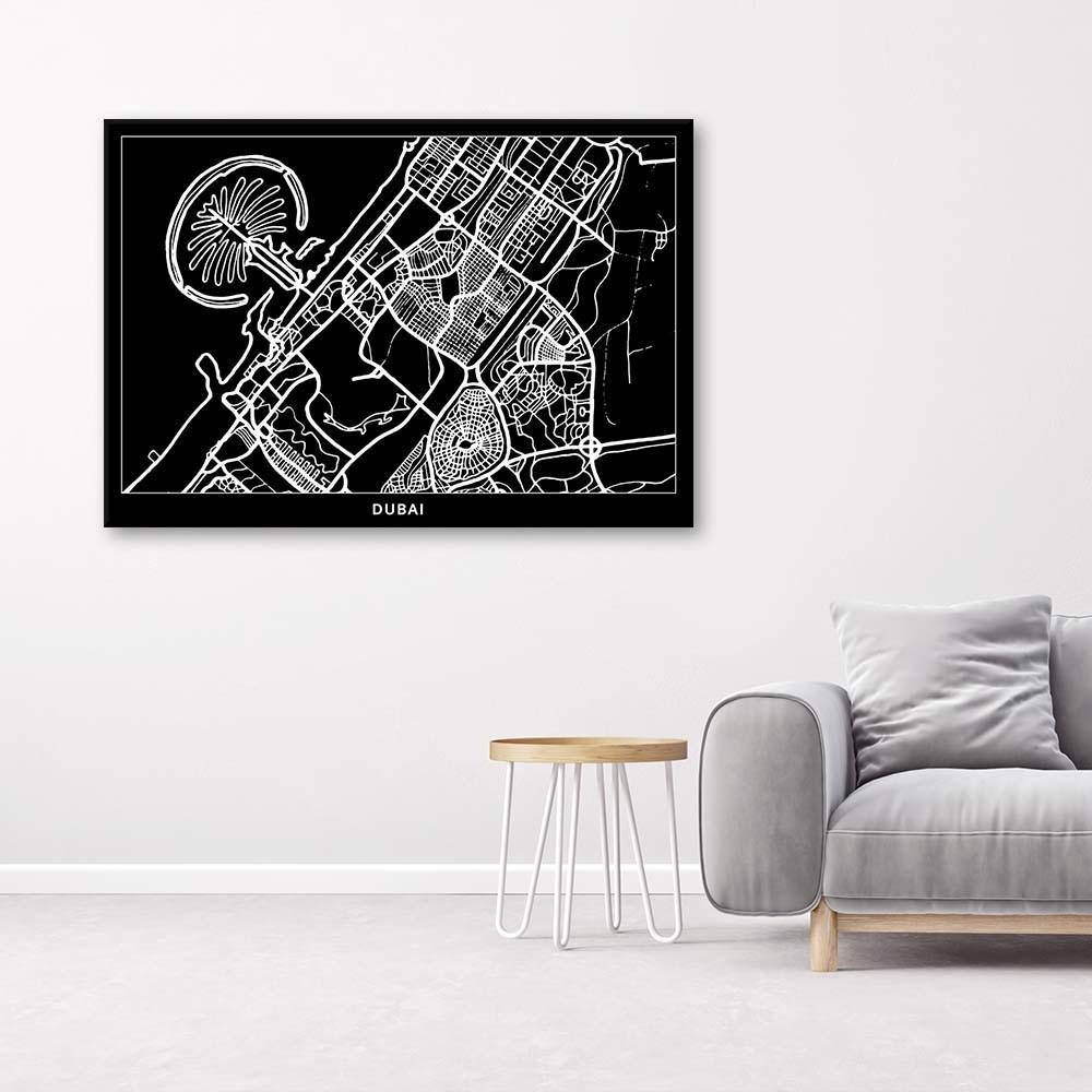 Canvas print, Dubai city plan