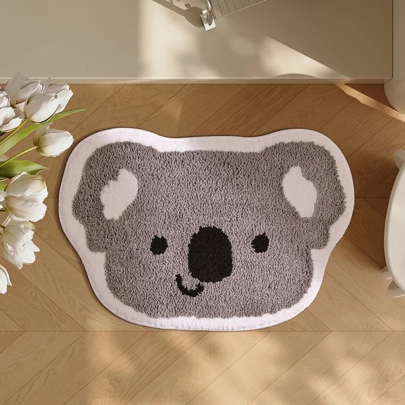 VIKAMA Capybara Plush Bath Mat, Non-Slip Absorbent Floor Mat for Bathrooms and Entryways, Suitable for Bedroom Home Decor.