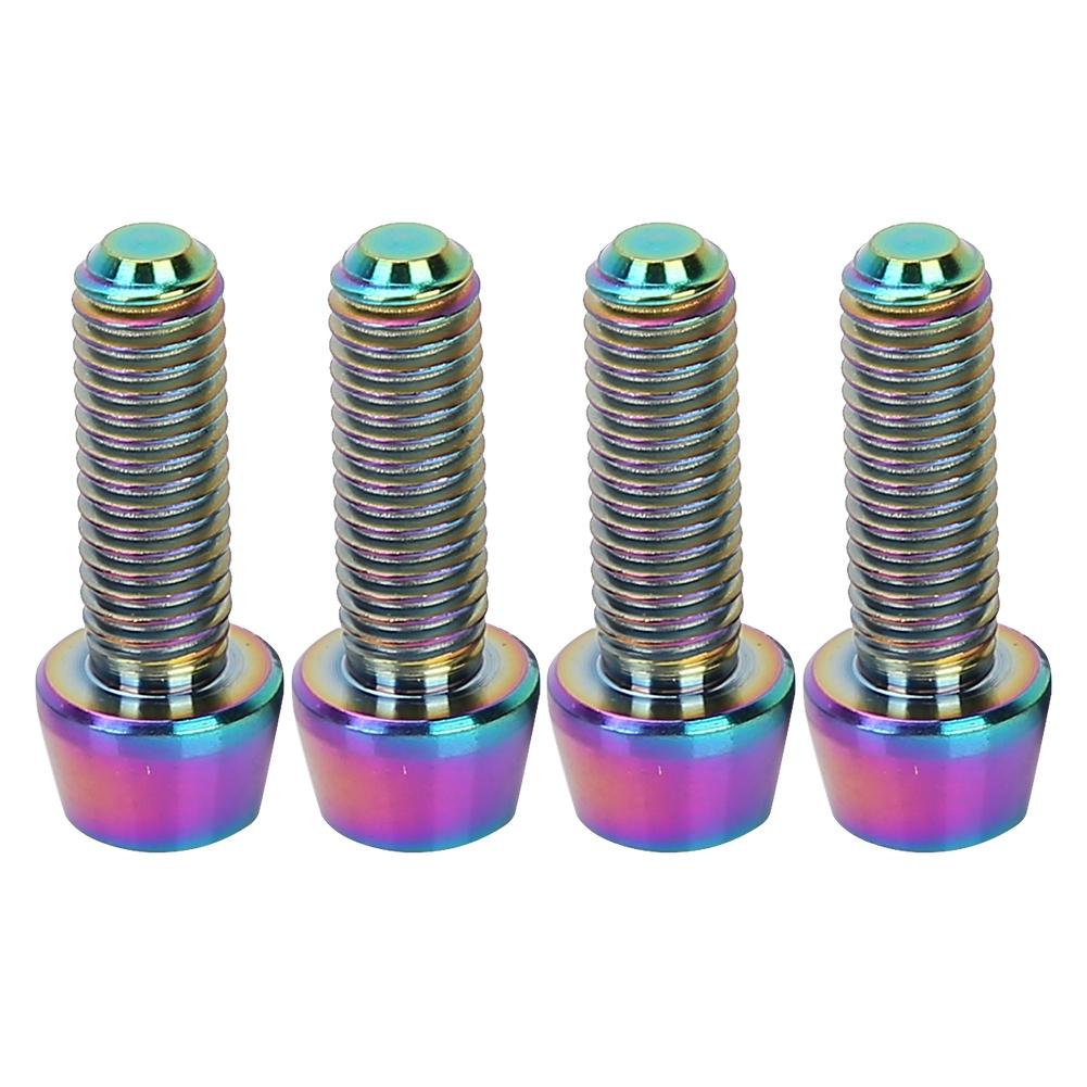 4 шт. M5*15 мм конические болты из титанового сплава для велосипеда, фиксированные винты для выноса горного велосипеда